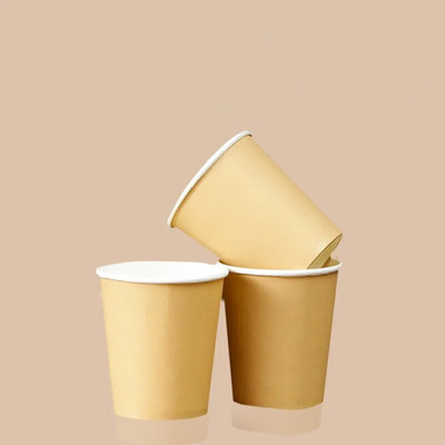 100 buc/pachet 250 ml ceașcă de hârtie dublă de culoare kraft alb ceașcă de unică folosință ceașcă de cafea consumabile Accept Personalizare