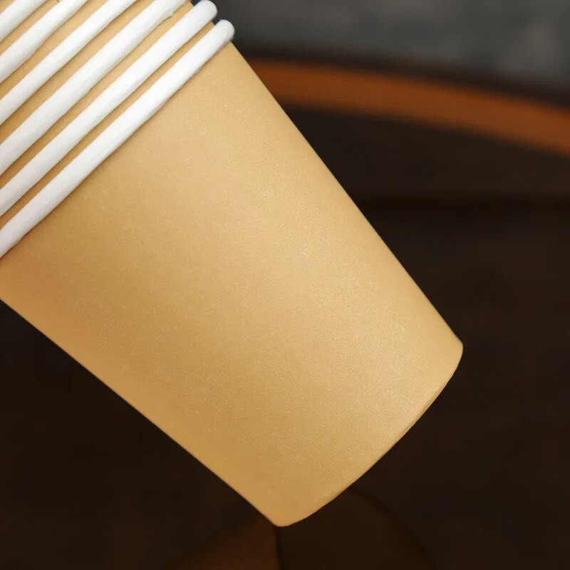 100 buc/pachet 250 ml ceașcă de hârtie dublă de culoare kraft alb ceașcă de unică folosință ceașcă de cafea consumabile Accept Personalizare