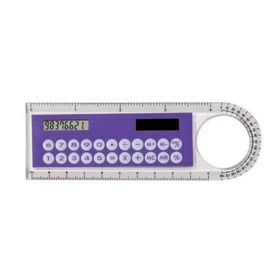 Hot Sale Mini Ultra-thin Straight Ruler with Solar Calculator Magnifier Multifunction Calculator 10cm School Office Supplies