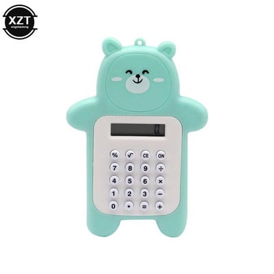 Преносим мини калкулатор Kawaii, джобен размер, 8-цифрен дисплей, анимационен мини ултратънък бутон, сладък калкулатор, ученически пособия