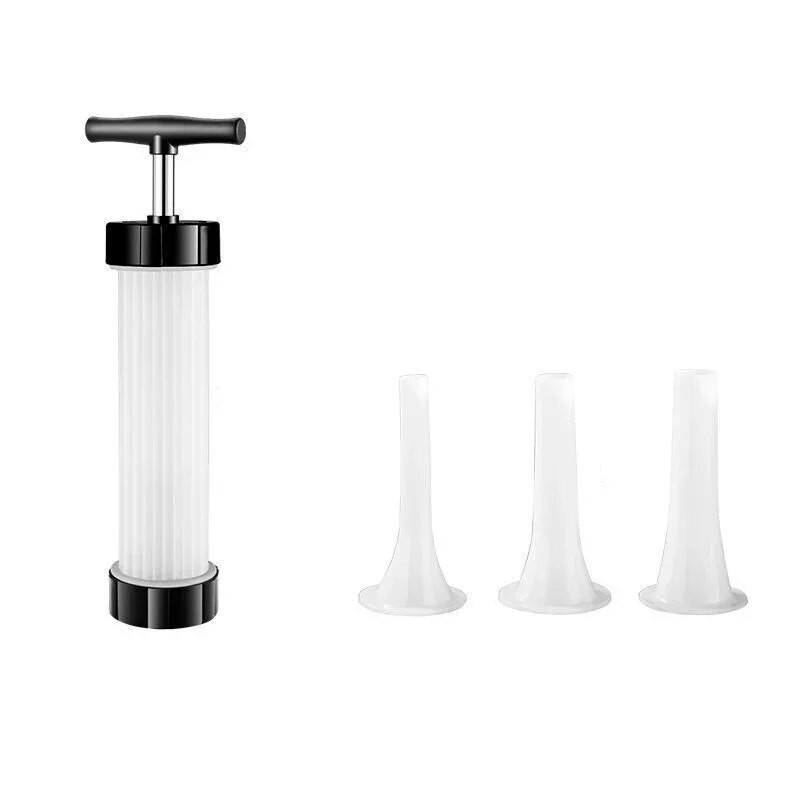 4 vnt. / rinkinys Naminis dešros įdaru Jerky Gun rankinis mėsos švirkštas su 3 antgaliais Sausage Machine Dešros užpildu mėsos purkštuvu