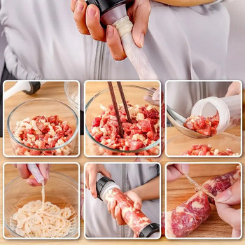 μαγειρικά σκεύη Χειροκίνητη μηχανή πλήρωσης κρέατος λουκάνικου για πλήρωση λουκάνικου κρέατος γεμιστήρα χειροκίνητα λουκάνικα μηχανήματα χοάνης