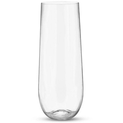 24 szár nélküli műanyag pezsgős fuvola - 9 oz műanyag pezsgőspoharak, átlátszó törhetetlen pirítós poharak, eldobható esküvőre