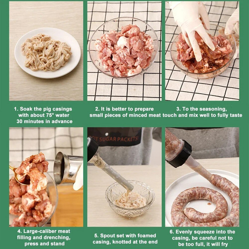 Rankinis dešrų įdaru aparatas Naminis dešros įdaru dešros švirkštas dešros įdaru įtaisai Rankiniai mėsos purkštuko įrankiai