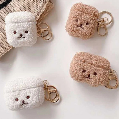 Mielas Fluffy Bear ausinių dėklas, skirtas Apple Airpods 3 1 Pro 2 USB C Cover Puikus kailinis dangtelis Airpods pro2 3 dėklas, skirtas airpod 3 pro