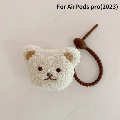 Mielas Fluffy Bear ausinių dėklas, skirtas Apple Airpods 3 1 Pro 2 USB C Cover Puikus kailinis dangtelis Airpods pro2 3 dėklas, skirtas airpod 3 pro