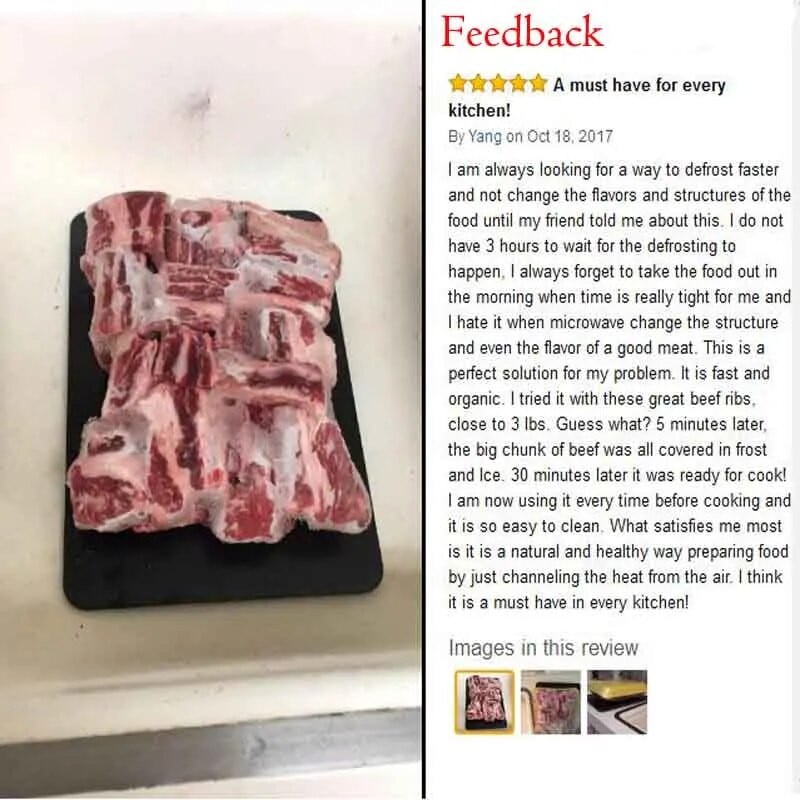 Greito atitirpinimo padėklas Atšildykite šaldytą maistą mėsą vaisius greito atitirpinimo lėkštės atitirpinimo virtuvės įtaiso įrankis