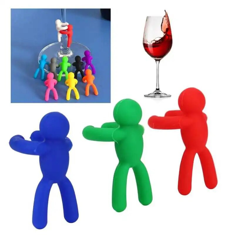 12/24 tk veiniklaasi äratundja silikoonist silt joogiklaasi identifitseerimissildid, sildid peonõude tarvikute jaoks