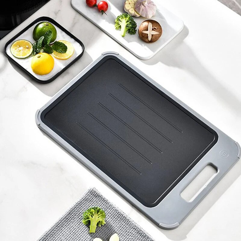 Kahepoolne multifunktsionaalne sulatuslõikelaud Sulatusalus Nõudepesumasinas pestav suur sulatusplaat koos tilgaaluse komplektiga mitte