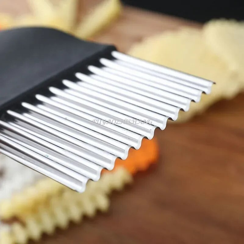 Κόφτης μαχαιριών κουζίνας από ανοξείδωτο χάλυβα Κόφτης ζύμης λαχανικών φρούτων, κυματιστός, κόφτης μαχαιριών για τηγανιτές πατάτες Gadget