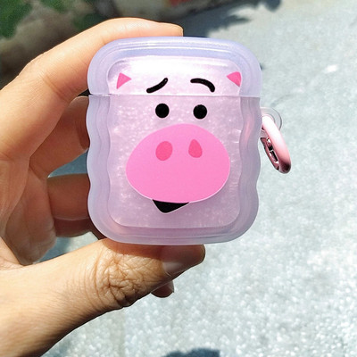 Mielas animacinių filmų „Wave Lovers“ dangtelis skirtas „Apple Airpods Pro 2nd Fashion Smile Heart“ ausinių apsauginiams dėkliukams „Airpods“ 1 2 3 raktų pakabukas