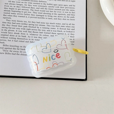 Mielas animacinių filmų „Wave Lovers“ dangtelis skirtas „Apple Airpods Pro 2nd Fashion Smile Heart“ ausinių apsauginiams dėkliukams „Airpods“ 1 2 3 raktų pakabukas