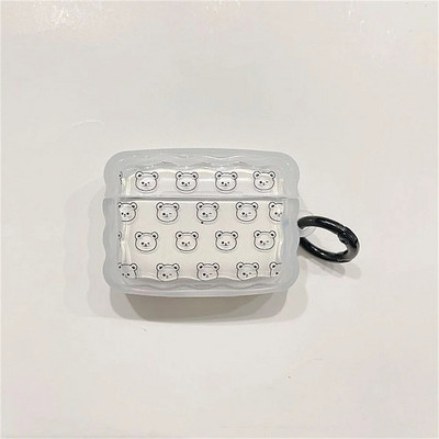 Mielas animacinių filmų „Wave Lovers“ dangtelis skirtas „Apple Airpods Pro 2nd Fashion Smile Heart“ ausinių apsauginiams dėkliukams „Airpods“ 1 2 3 raktų pakabukas