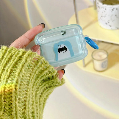 Mielas animacinių filmų „Wave Lovers“ dangtelis skirtas „Apple Airpods Pro 2nd Fashion Smile Heart“ ausinių apsauginiams dėkliukams „Airpods“ 1 2 3 raktų pakabukas