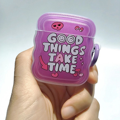 Mielas animacinių filmų „Wave Lovers“ dangtelis skirtas „Apple Airpods Pro 2nd Fashion Smile Heart“ ausinių apsauginiams dėkliukams „Airpods“ 1 2 3 raktų pakabukas