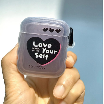 Mielas animacinių filmų „Wave Lovers“ dangtelis skirtas „Apple Airpods Pro 2nd Fashion Smile Heart“ ausinių apsauginiams dėkliukams „Airpods“ 1 2 3 raktų pakabukas