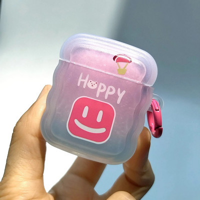 Mielas animacinių filmų „Wave Lovers“ dangtelis skirtas „Apple Airpods Pro 2nd Fashion Smile Heart“ ausinių apsauginiams dėkliukams „Airpods“ 1 2 3 raktų pakabukas