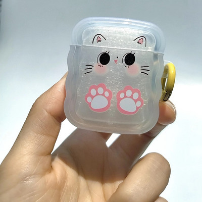 Mielas animacinių filmų „Wave Lovers“ dangtelis skirtas „Apple Airpods Pro 2nd Fashion Smile Heart“ ausinių apsauginiams dėkliukams „Airpods“ 1 2 3 raktų pakabukas