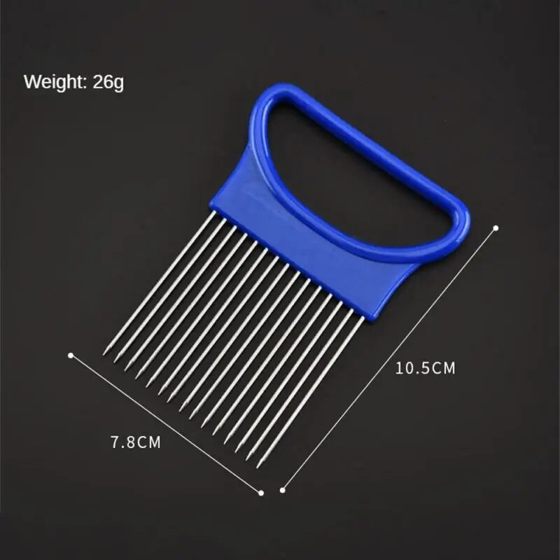 Nerūdijančio plieno svogūnų adata Svogūnų šakutė Daržovės Vaisių pjaustyklė Pomidorų pjaustytuvas Peilis pjaustymui Saugus Pagalbinis laikiklis Virtuvės priedai