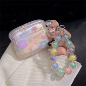 Korean Cute Rabbit Star banguotas kraštinės ausinių dėklas, skirtas AirPods 1 2 3 su spalvomis karoliukais pakabukas, minkštas dangtelis, skirtas AirPods Pro 2