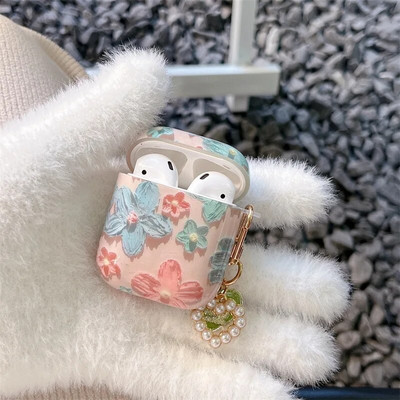 Κάλυμμα ακουστικών Bluetooth για Apple AirPods, ρετρό ροζ λουλούδι + κρεμάστρα, μαλακή θήκη σιλικόνης, 3η γενιά, 1 2 Pro
