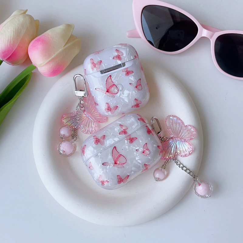 Kagylómintás pillangó Apple AirPods 1 2 pro Bluetooth fejhallgató fedél 3. generációs szilikon puha fedelű védőtok