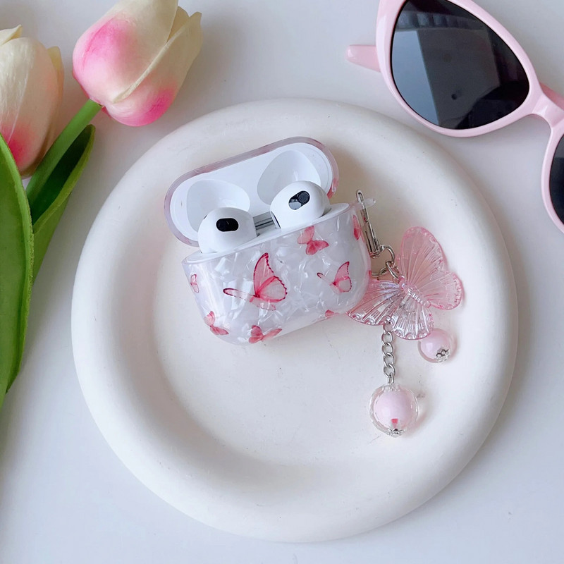 Kagylómintás pillangó Apple AirPods 1 2 pro Bluetooth fejhallgató fedél 3. generációs szilikon puha fedelű védőtok