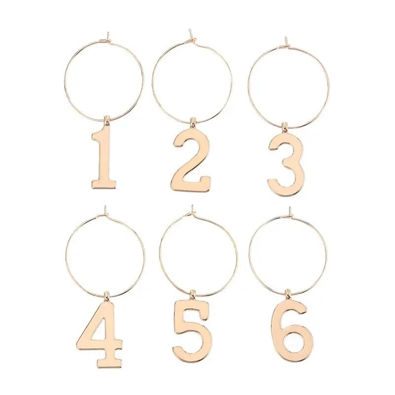 6vnt Kalėdų Naujųjų Metų puodelio žiedo stalo puošmenos Vyno taurės pakabukai Kalėdų vakarėlio pakabukai Metalo žiedo dekoras Navidad