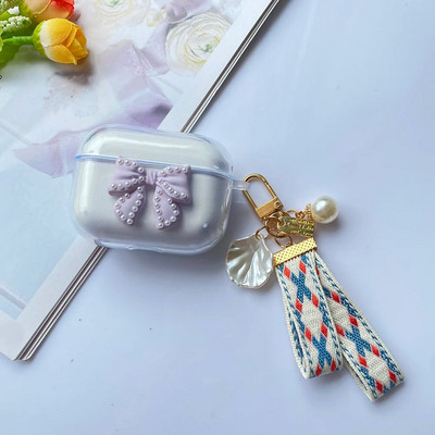 Mielas su grandinėle dangtelis Apple AirPods 1 2 3 dėklas Prabangus drugelis raktų pakabukas Ausinių dėklas, skirtas AirPods PRO dėklo dėžutės airpods 3
