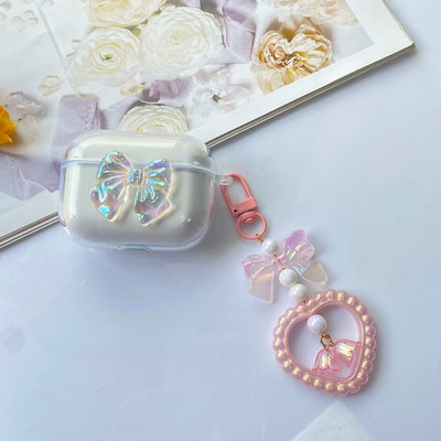 Mielas su grandinėle dangtelis Apple AirPods 1 2 3 dėklas Prabangus drugelis raktų pakabukas Ausinių dėklas, skirtas AirPods PRO dėklo dėžutės airpods 3