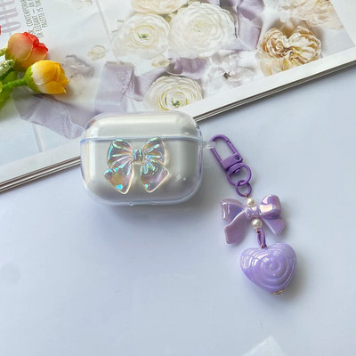 Mielas su grandinėle dangtelis Apple AirPods 1 2 3 dėklas Prabangus drugelis raktų pakabukas Ausinių dėklas, skirtas AirPods PRO dėklo dėžutės airpods 3