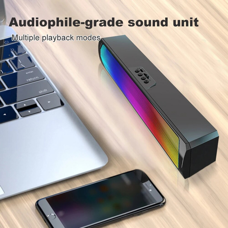 6D Surround Soundbar Bluetooth 5.0 számítógépes hangszórók vezetékes sztereó mélynyomó hangsáv laptop számítógéphez házimozi TV kiegészítő hangszóró