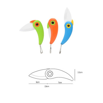Φορητό μαχαίρι πουλιών Κεραμικό μαχαίρι για φρούτα και λαχανικά Τσέπη διπλωμένο μαχαίρι μοτίβο πουλιών Εργαλείο κουζίνας λαχανικών Χαριτωμένο μαχαίρι φρούτων