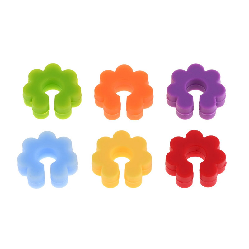 30 tk lillekujuline veiniklaasi marker silikoonist joogiklaasist identifitseerimissilt Värviline tassi silt baari peotarbed