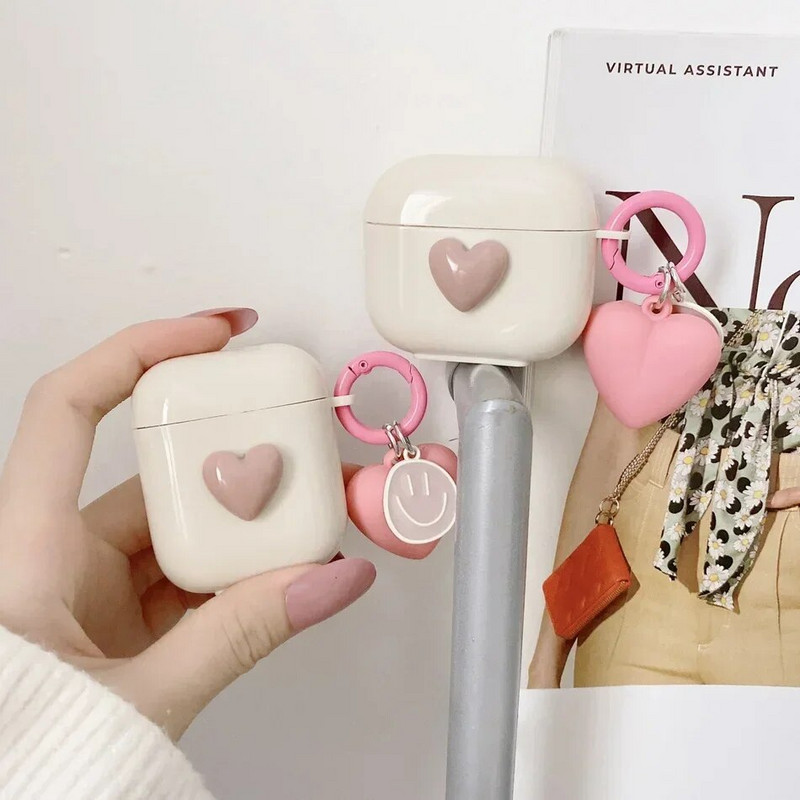 fundas for airpods Pro 2 dėklas mielas meilės grandinėlė Ausinių dėklai airpods 2 / air pods 3 silikoniniai auskarai Cover air pods pro 2