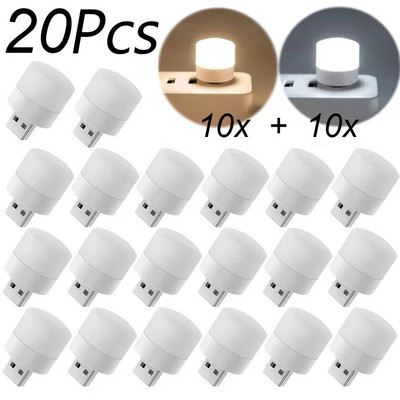 Mini USB naktinė lemputė Mini lemputė Šilta balta akių apsaugos knyga Skaitymo lemputės Kompiuteris Mobilus Įkrovimas Naktinės lempos lemputės