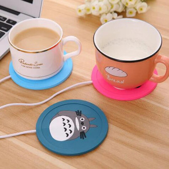USB нагревател, карикатура, силиконова тънка подложка за чаша, кафе, чай, напитка, usb нагревател, тава, чаша, подложка, хубав подарък