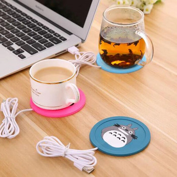USB нагревател, карикатура, силиконова тънка подложка за чаша, кафе, чай, напитка, usb нагревател, тава, чаша, подложка, хубав подарък