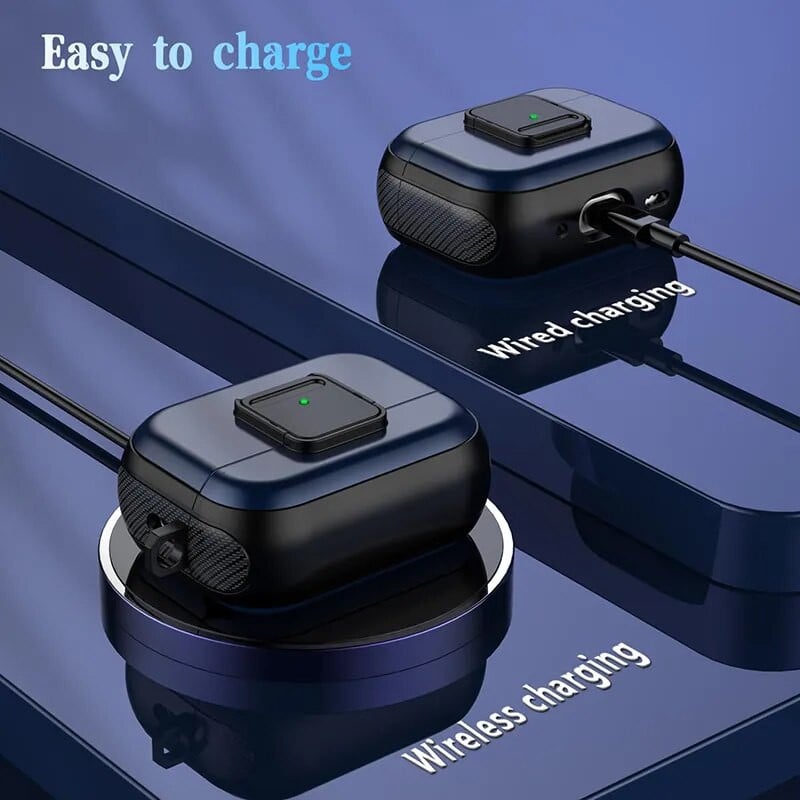 pentru Airpods Pro 2 generație a 2-a 1-a husă cu blocare sigură Husă rigidă de protecție magnetică cu breloc pentru Airpods 3 2