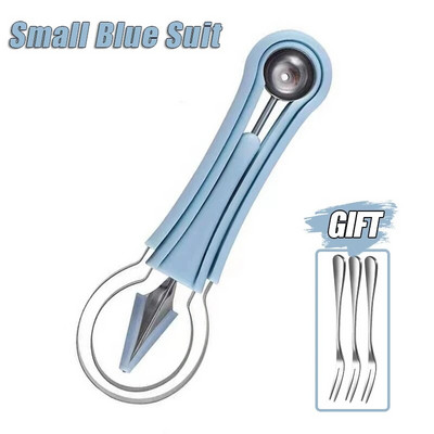 3 komada set žlica za kuglice dinje, set oblika noža, 3 u 1 žlica za voće od nehrđajućeg čelika, set alata za rezbarenje voća, rezač lubenice