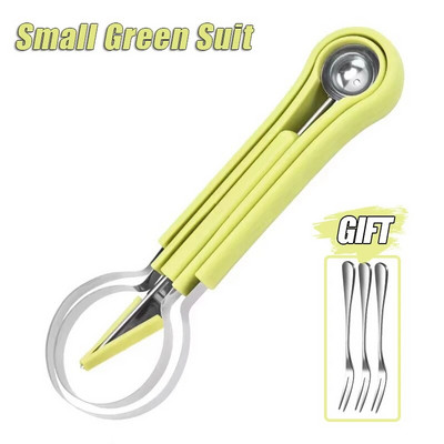 3 komada set žlica za kuglice dinje, set oblika noža, 3 u 1 žlica za voće od nehrđajućeg čelika, set alata za rezbarenje voća, rezač lubenice