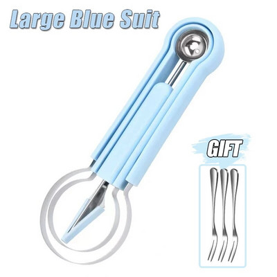 3 komada set žlica za kuglice dinje, set oblika noža, 3 u 1 žlica za voće od nehrđajućeg čelika, set alata za rezbarenje voća, rezač lubenice