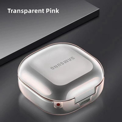 Läikiv läbipaistev ümbris Samsung Galaxy Buds Pro/Live pehmest silikoonist läbipaistvast kukkumisvastasest kõrvaklappide ümbrisest Galaxy Buds Pro 2 kaanele
