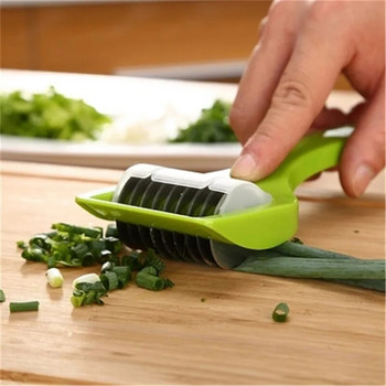 Нож за резене на зелен лук, резачка за чесън и кориандър, готвене на зеленчуци, практични инструменти, кухненски аксесоари, джаджи