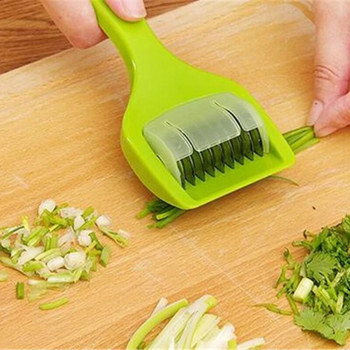 Нож за резене на зелен лук, резачка за чесън и кориандър, готвене на зеленчуци, практични инструменти, кухненски аксесоари, джаджи