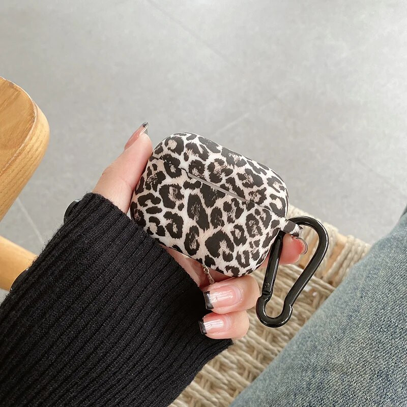 Leopard Print ausinių dėklas, skirtas Airpods Pro 2 USB C silikoninis apsauginis dangtelis Apple Airpods 3 3 kartos apvalkalas su kabliuku