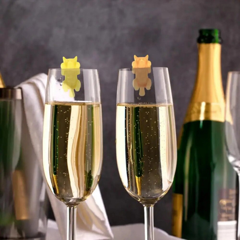 set de recunoaștere a cupelor de vin pentru pisoi, portabil, agățat, marcatoare pentru pahar de vin, instrumente de bucătărie, silicon pentru pisici, consumabile pentru etichetare