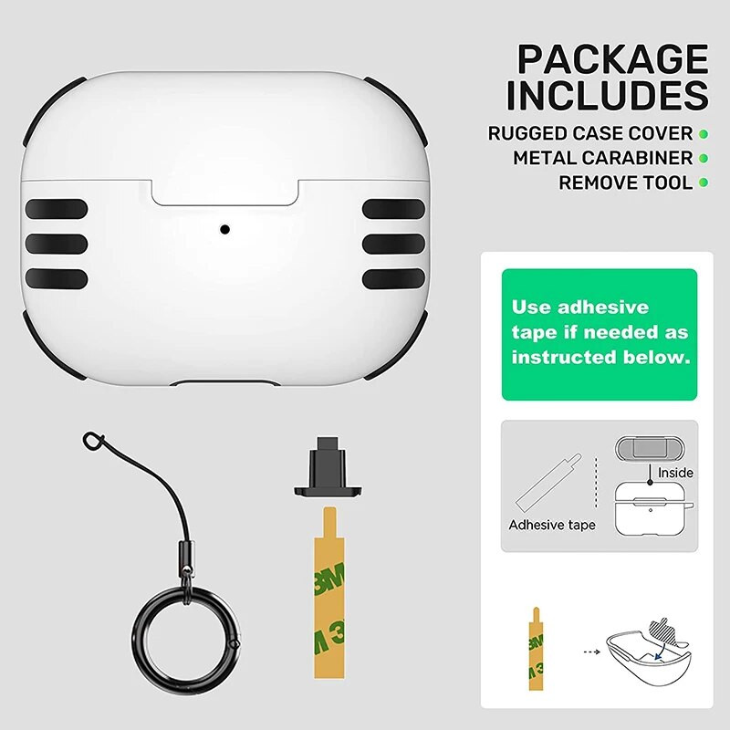 Su užrakto spaustuko dangteliu, skirtu Airpods Pro 2nd 1st Generation Case Apsauginis dangtelis, skirtas Airpod 3 Gen Shell, skirtas Air Pods Pro Case