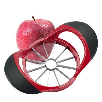 Червена черна резачка за ябълки, подобрена версия, 12 остриета, голяма ябълкова кора, ултра-остър нож за ябълки от неръждаема стомана, кухненски инструмент