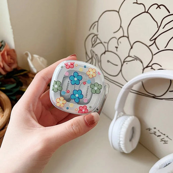 Θήκη για ακουστικά Cartoon Flower Love Heart για γνήσιο Lenovo XT62 TWS Soft TPU Διαφανές προστατευτικό κάλυμμα ακουστικών με γάντζο